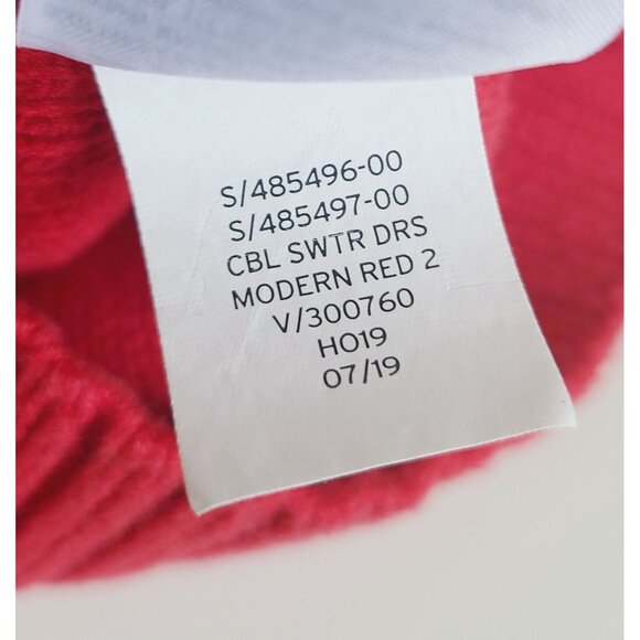 Baby Gap Toddler Cable Knit Sweater Dress 3T Red Long Sleeve Ribbed Cuffs Cotton - Picture 8 of 8